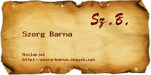 Szorg Barna névjegykártya